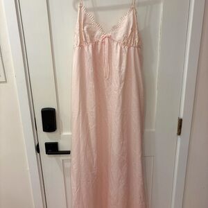 Dior Pink Maxi Dress with Lace Details